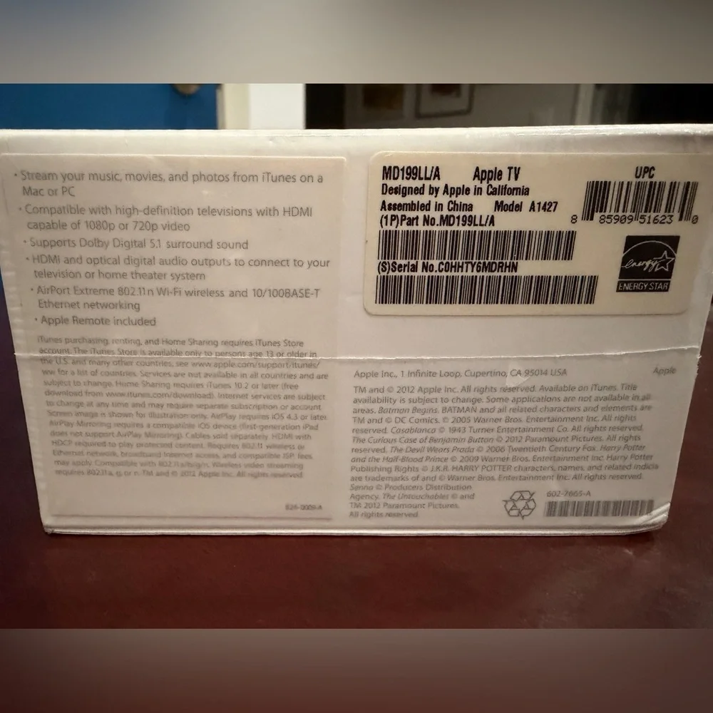 Apple TV 2nd Generation A1427 – Brand New Factory Sealed (2012)